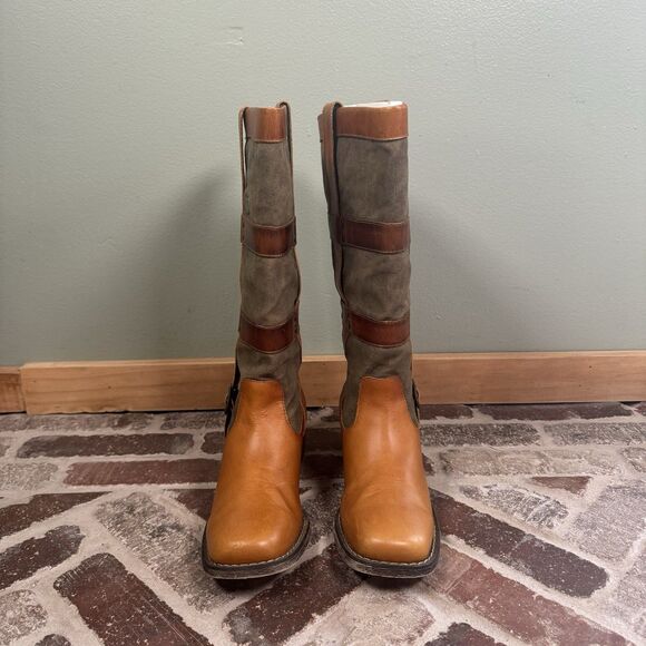 DURANGO World Traveler Women's Wellington Boot Size 6M Pull On Canvas &‎ Leather - Picture 3 of 16